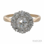 Ring in floraler Form Gr.53,5 Gelbgold 585 / 14K mit 1,1ct Diamanten - Bild 3 Vorschau