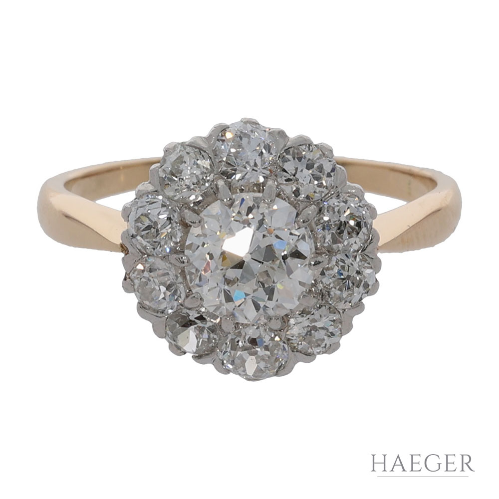 Ring in floraler Form Gr.53,5 Gelbgold 585 / 14K mit 1,1ct Diamanten - Bild 3