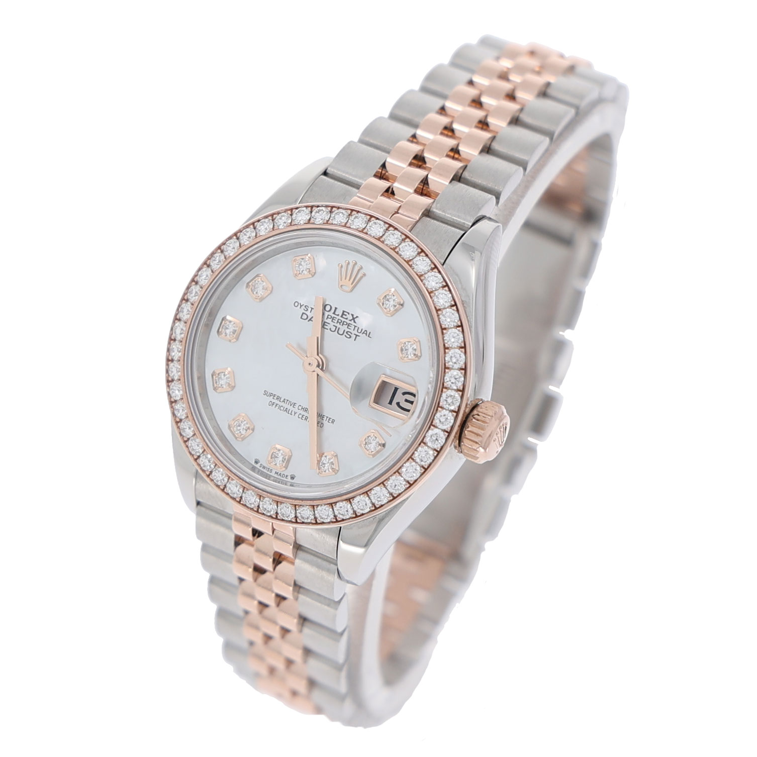Rolex Lady-Datejust Ref. 279381 Steel/Rosegold MOP Factory Diamonds Full Set 2021 - Bild 3