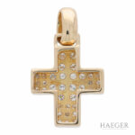 Kreuzanhänger Gelbgold 585 / 14K mit 0,8ct Diamanten - Bild 2 Vorschau
