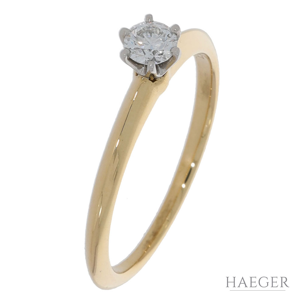 Tiffany & Co. Solitärring Gr.55 Gelbgold750 / 18K mit 0,22ct Diamant