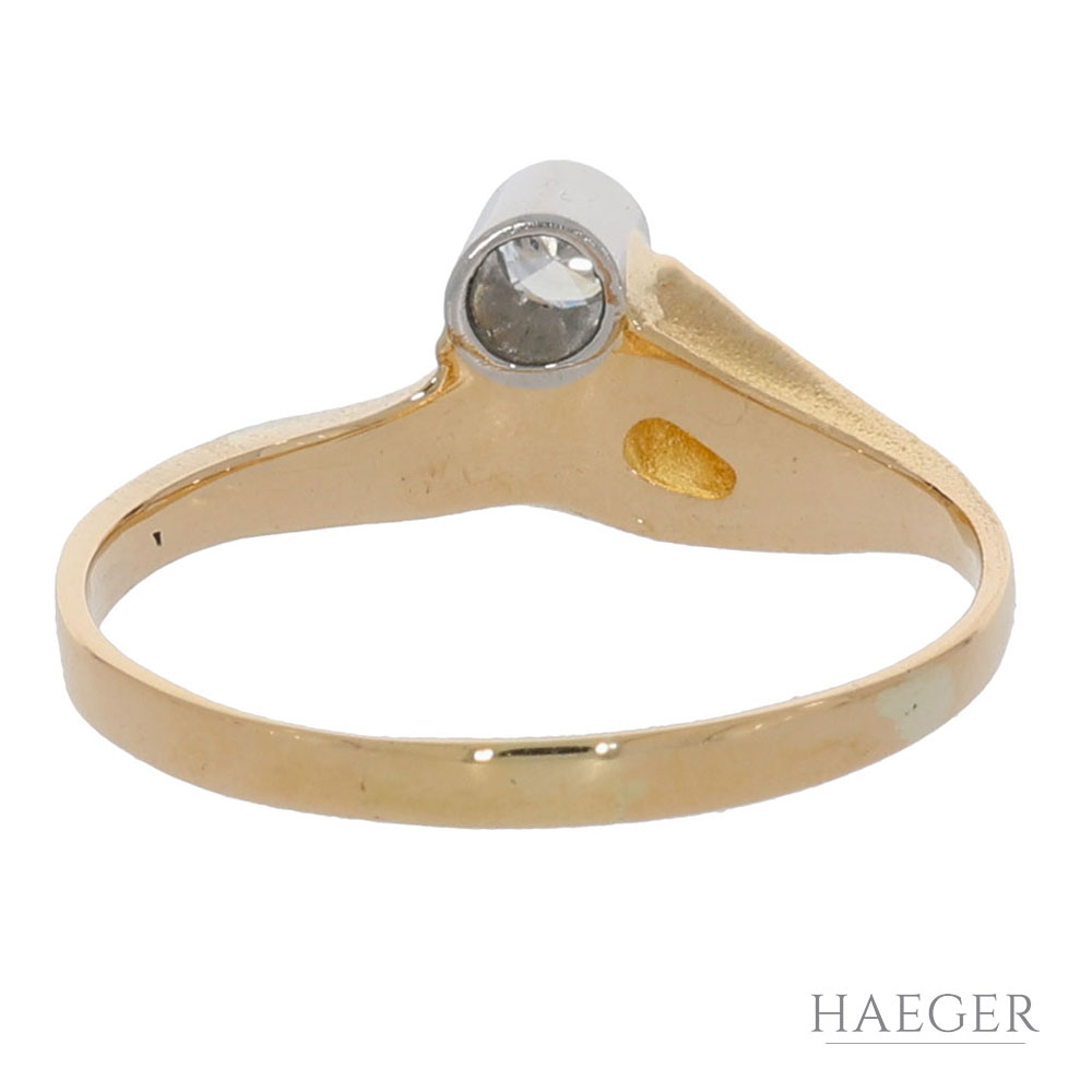 Lapponia Ring Gr.54 Gelb,- Weißgold 750 / 18K mit 0,09ct Diamant