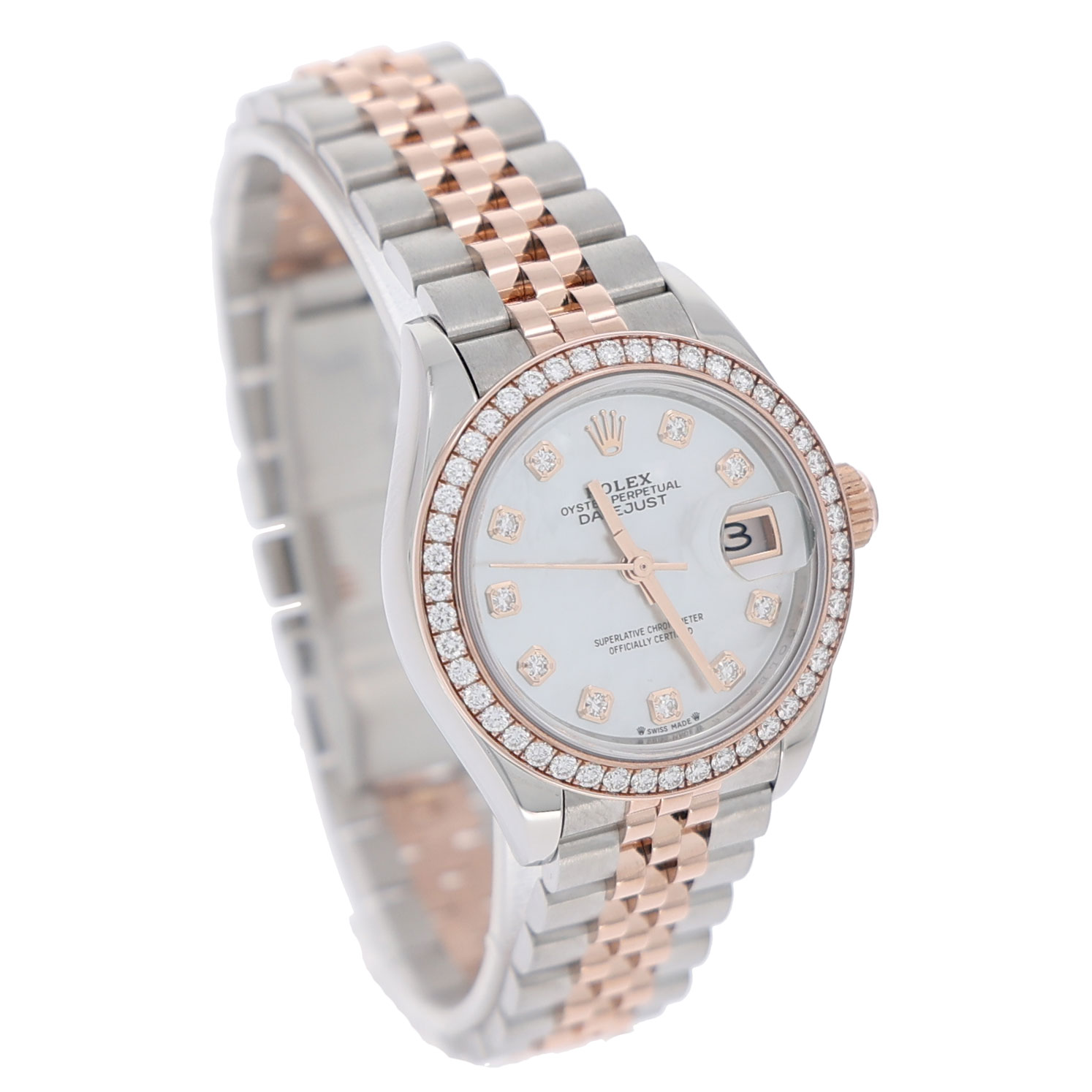 Rolex Lady-Datejust Ref. 279381 Steel/Rosegold MOP Factory Diamonds Full Set 2021 - Bild 4
