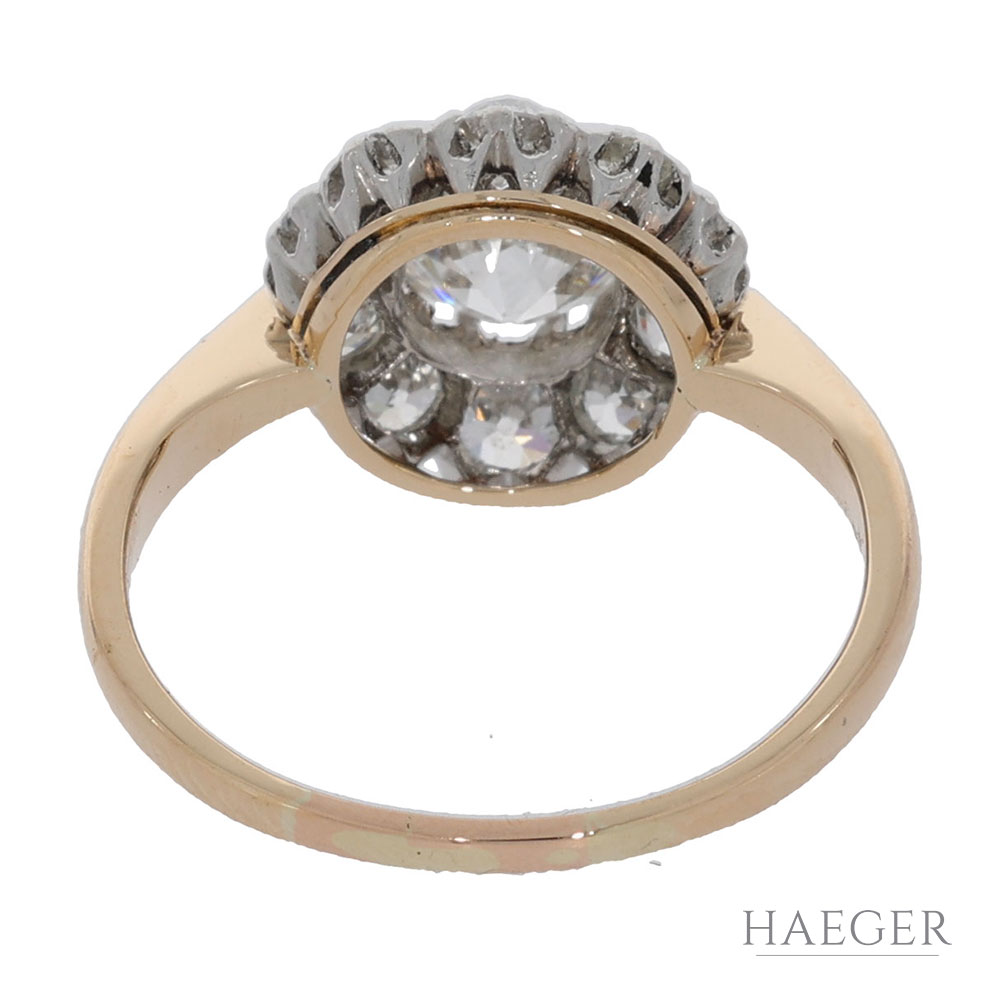 Ring in floraler Form Gr.53,5 Gelbgold 585 / 14K mit 1,1ct Diamanten - Bild 2