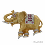 Brosche / Anhänger Gelbgold 750 / 18K mit 0,5ct Diamanten Vorschau