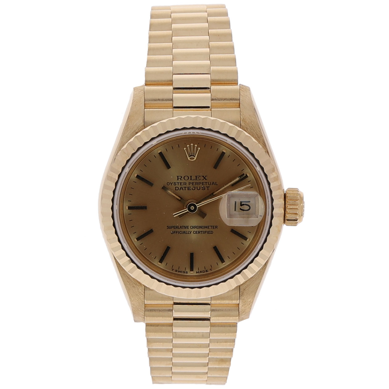 Rolex Lady-Datejust 26 Ref. 69178 green sticker back ca. 1990 almost NOS President