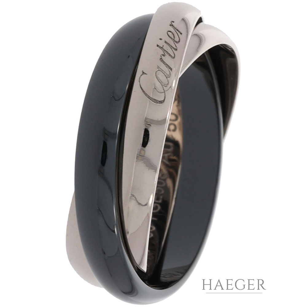Cartier Trinity Ring Gr.60 Onyx Weißgold 750 / 18K mit originalem Zertifikat