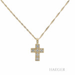 Kreuzanhänger 44cm Gelbgold 585 / 14K mit 0,3ct Diamanten - Bild 3 Vorschau