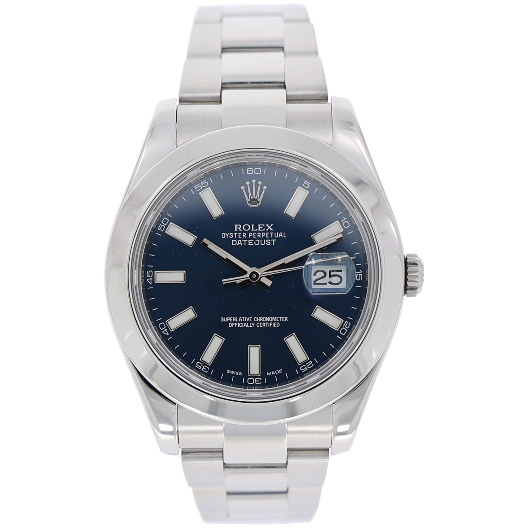 Rolex Datejust II 41mm Ref. 116300 blue dial Rolex Service Warranty bis 07/26