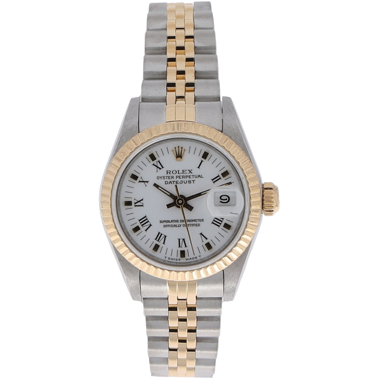 Rolex Lady-Datejust 26 Ref. 69173 Steel/Gold white dial + Papers 1987