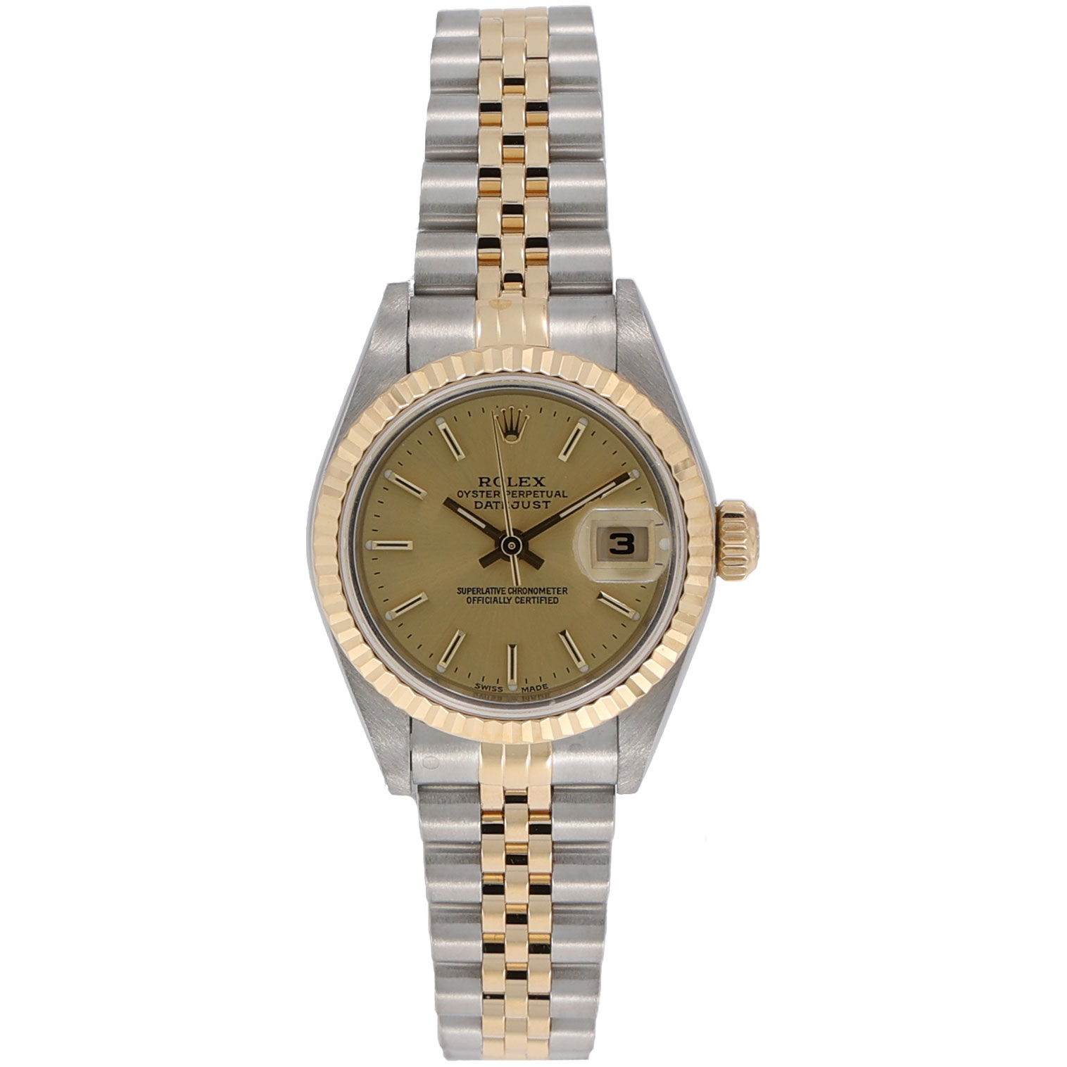 Rolex Lady-Datejust Ref. 79173 Stahl/Gold champagne dial Box und Papiere 2003 NO STRETCH