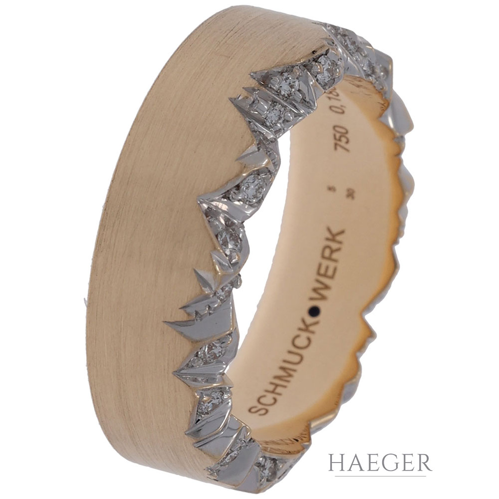 Schmuckwerk Ring Rosegold Groesse 58 mit Diamanten