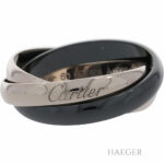 Cartier Trinity Ring Gr.60 Onyx Weißgold 750 / 18K mit originalem Zertifikat - Bild 2 Vorschau