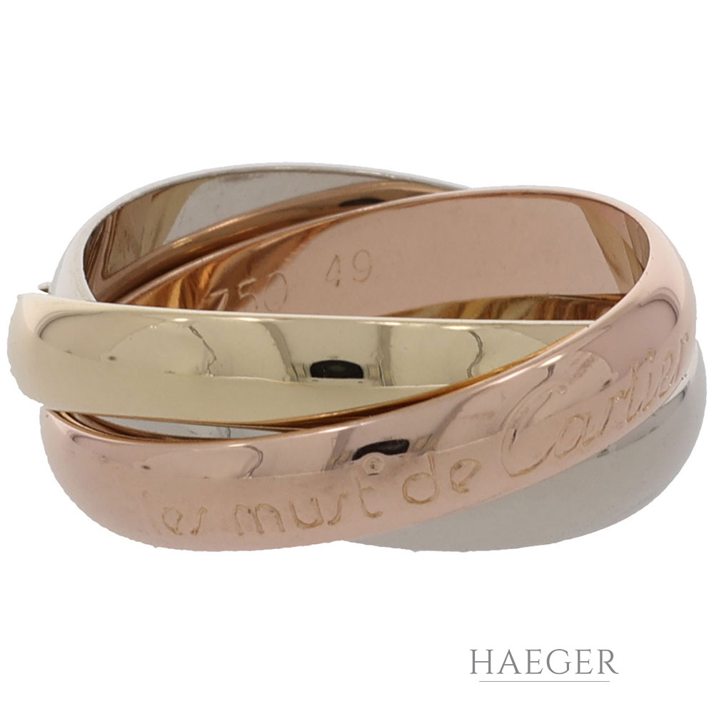 Cartier Trinity Ring Gr.49 Mehrfarbiges Gold 750 / 18K - Bild 2