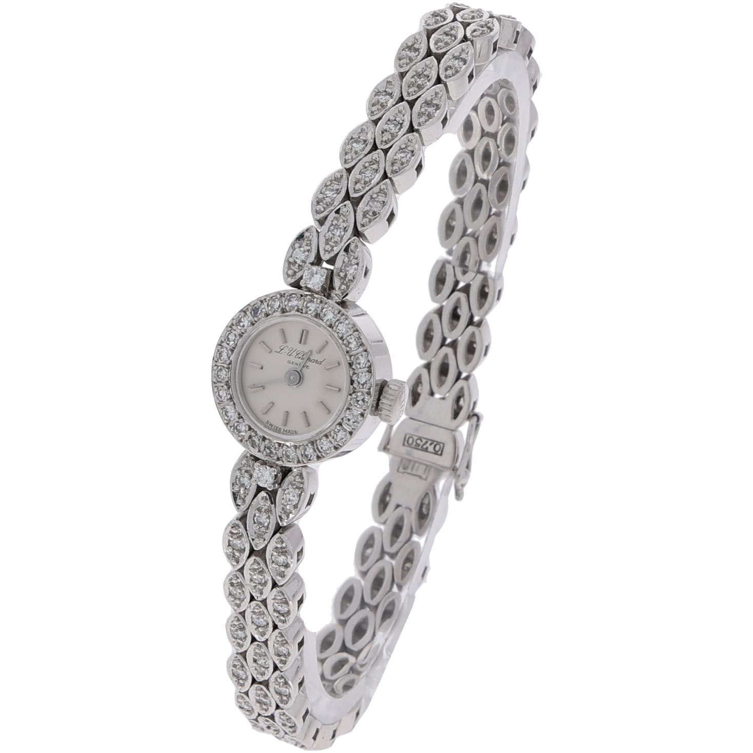 Chopard Lady Diamond Watch Whitegold 18K with Diamond Bracelet ca. 1980 - Bild 2