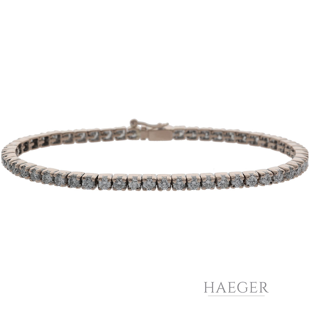 Tennisarmband 17cm Roségold 750 / 18K mit 3,69ct Diamanten - Bild 2