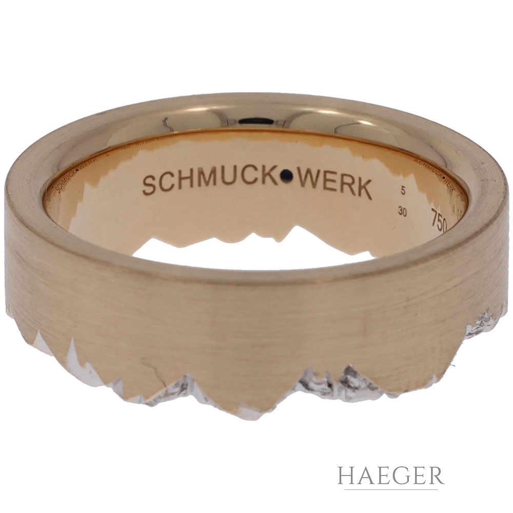 Schmuckwerk Ring Rosegold Groesse 58 mit Diamanten