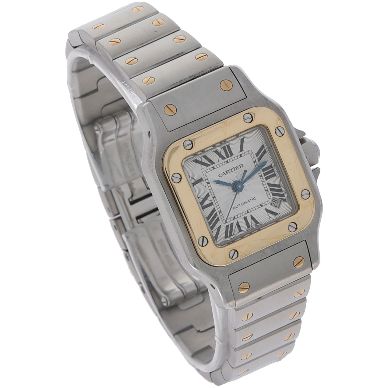 Cartier Santos Galbée Lady Ref.2424 Steel/Gold 18K automatic 2000’s Vintage Watch overhauled 11/24 - Bild 3