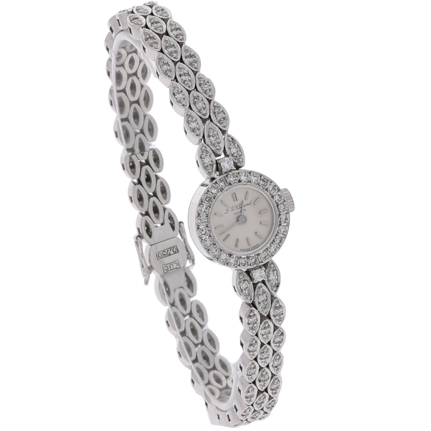 Chopard Lady Diamond Watch Whitegold 18K with Diamond Bracelet ca. 1980 - Bild 3
