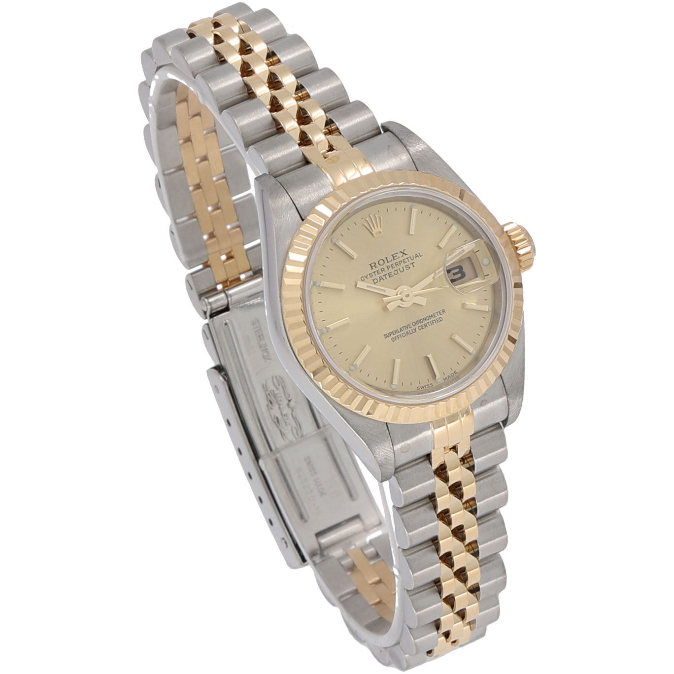 Rolex Lady-Datejust Ref. 79173 Stahl/Gold champagne dial Box und Papiere 2003 NO STRETCH - Bild 3