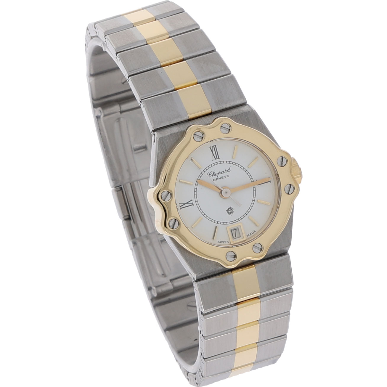 Chopard St. Moritz Ref. 8024 Stahl/Gold 18K weißes Zifferblatt mit Papieren 1996 - Bild 3