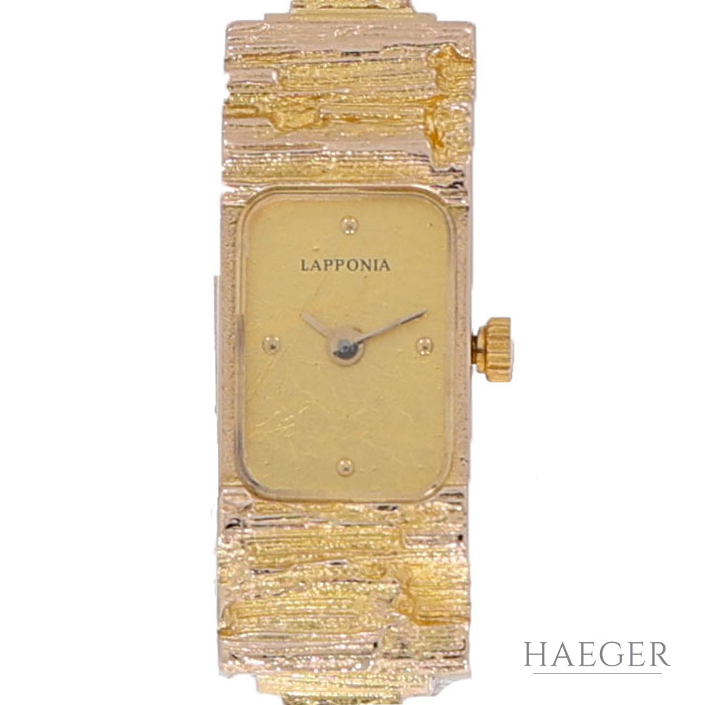 Lapponia Damenuhr Gold 585 Quarz mit Goldband