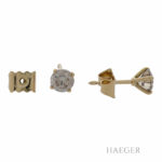 Solitärohrstecker Gelbgold 750 / 18K mit 1ct Diamanten - Bild 2 Vorschau