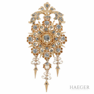 Brosche / Anhänger Gelbgold 585 / 14K mit 0,7ct Diamanten
