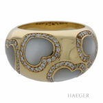 Herzmondstein Ring Gr.54 Gelbgold 750 / 18K mit Diamanten Vorschau