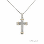 Kreuzkette 41cm Gelb,- Weißgold 585 / 14K mit 0,9ct Diamanten Vorschau