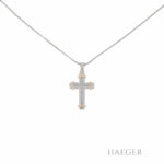 Kreuzkette 41cm Gelbgold Weißgold 585 / 14K mit 0,9ct Diamanten Vorschau