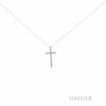 Kreuzkette 45cm Weißgold 585 / 14K mit 0,5ct Diamanten Vorschau