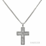 Kreuzkette 45cm Weißgold 585 / 14K mit 1ct Diamanten Vorschau
