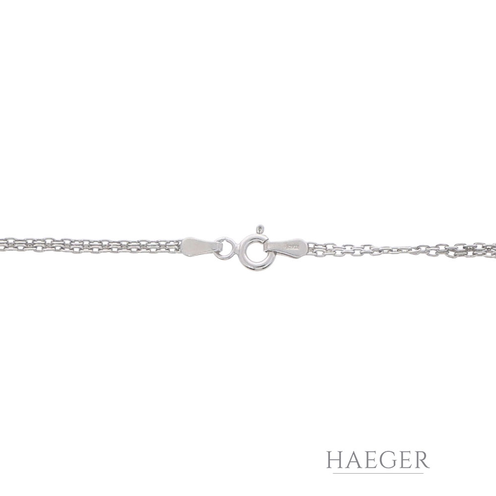 Kreuzkette 45cm Weißgold 585 / 14K mit 1ct Diamanten