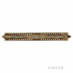 Jugendstil Diamant Saphir Brosche in Platin und Gelbgold Vorschau