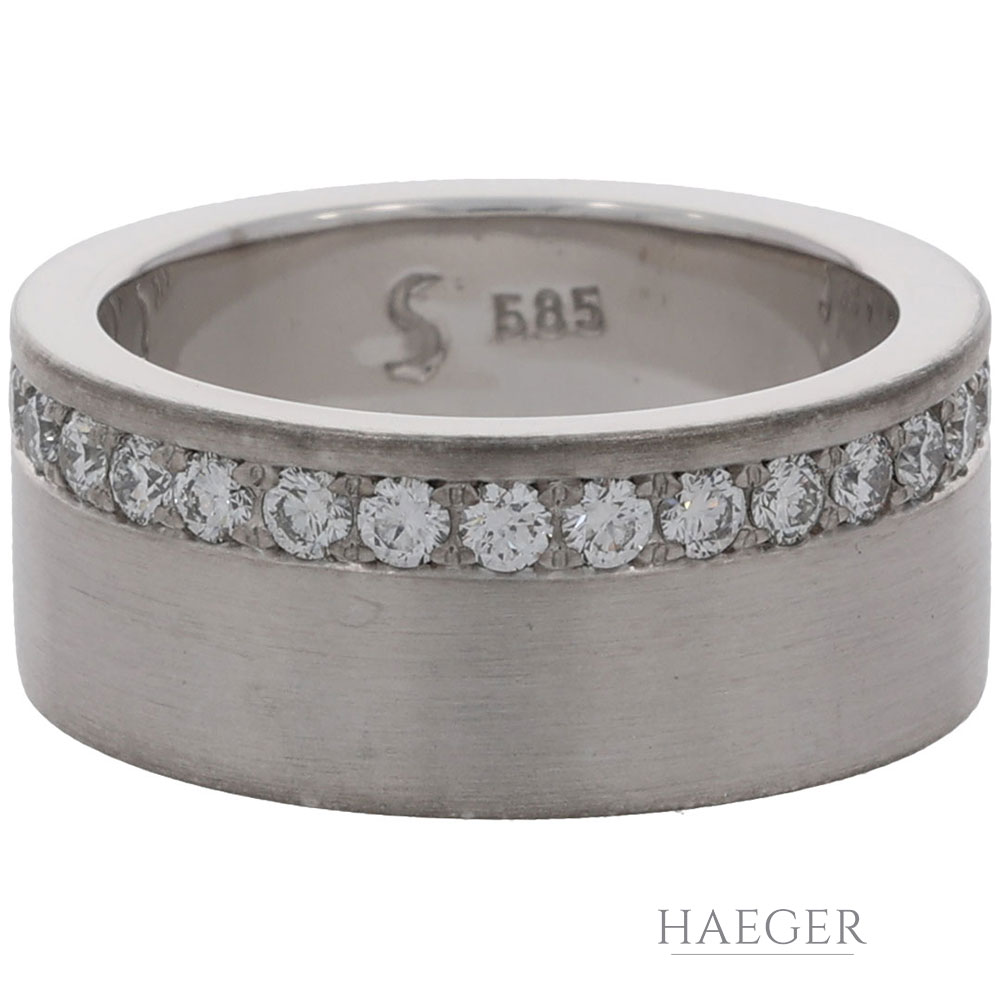 Ring Gr.52 Weißgold 585 / 14K mit 0,5ct Diamanten