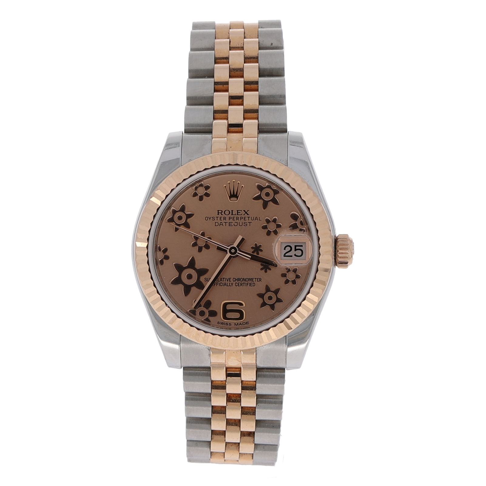 Rolex Datejust 31 Ref. 178271 Stahl/Everose Gold 18K Floral Dial with Papers 2014