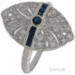 Ring Gr.53 Weißgold 750 / 18K mit 0,3ct Diamanten und Saphiren Vorschau
