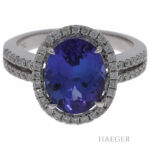 Tanzanit Ring Gr.53 Weißgold 750 / 18K mit 0,4ct Diamanten Vorschau