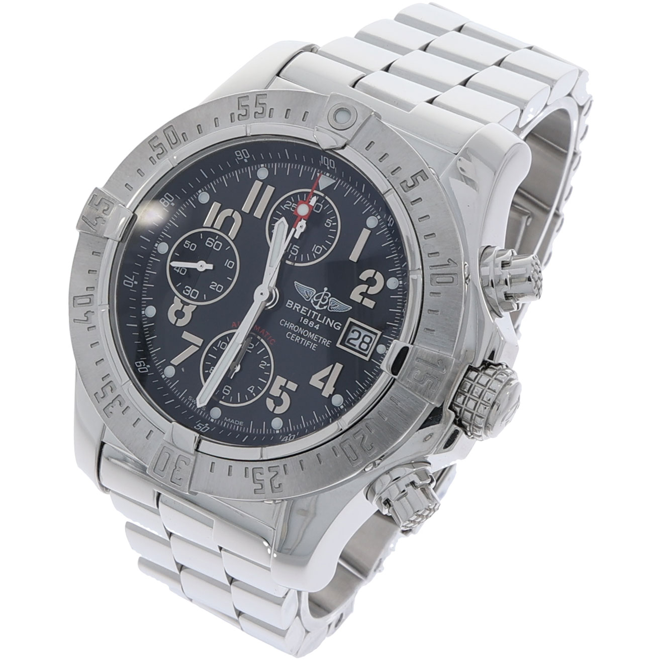 Breitling Avenger Skyland Fliegeruhr Ref. A13380 45mm Edelstahlgehäuse und schwarzen Zifferblatt
