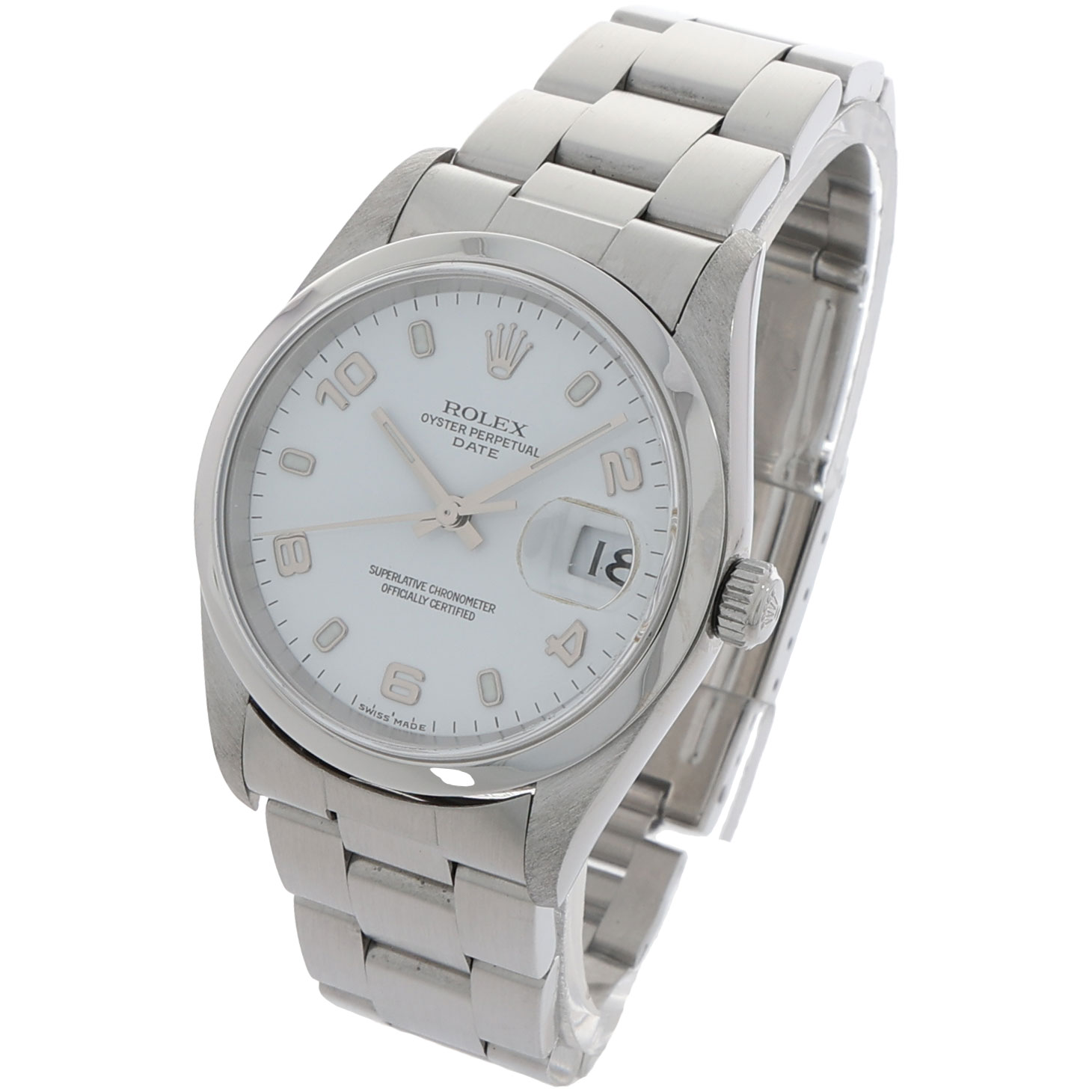 Rolex Oyster Perpetual Date Ref. 15200 white arab dial Full Set