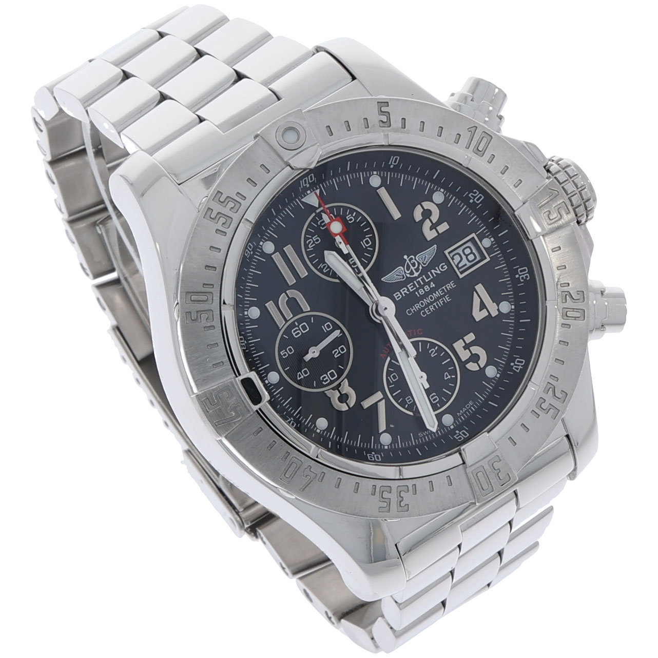 Breitling Avenger Skyland Fliegeruhr Ref. A13380 45mm Edelstahlgehäuse und schwarzen Zifferblatt