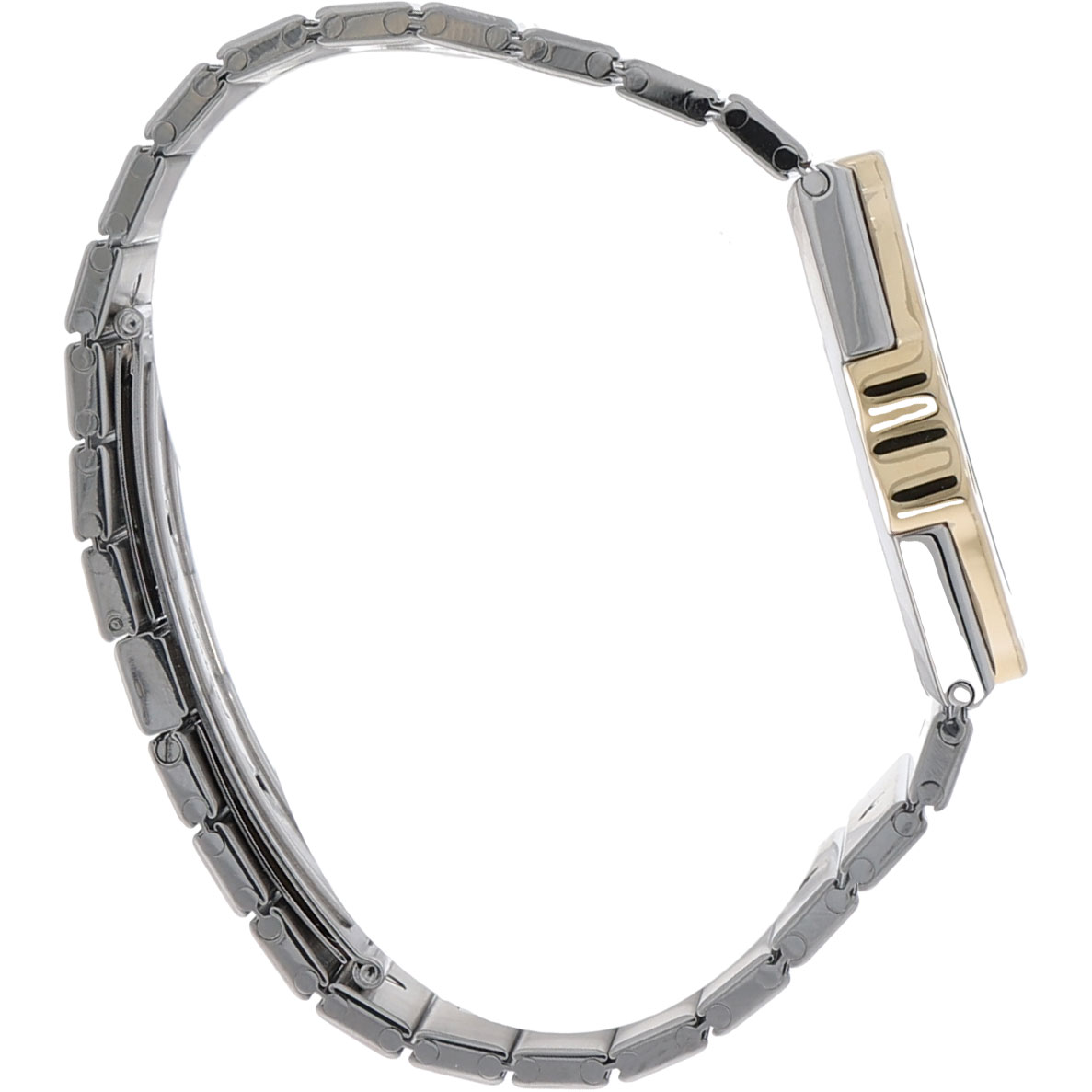 Chopard St. Moritz Referenz 8023 32 mm Edelstahlgehäuse 18 Karat Gelbgold Akzente weisses Zifferblatt Saphirglas