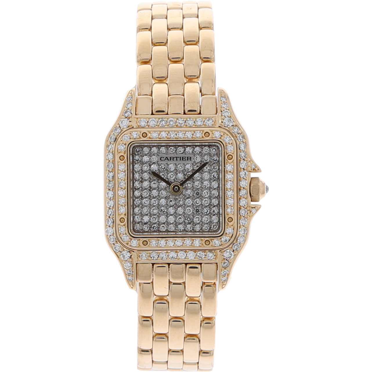 Cartier Panthère Ref. 866919 22mm Gold 18 Factory Diamond Dial diamond lugs and bezel Papers 1985