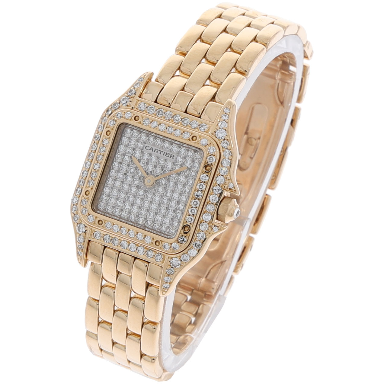 Cartier Panthère Ref. 866919 22mm Gold 18 Factory Diamond Dial diamond lugs and bezel Papers 1985