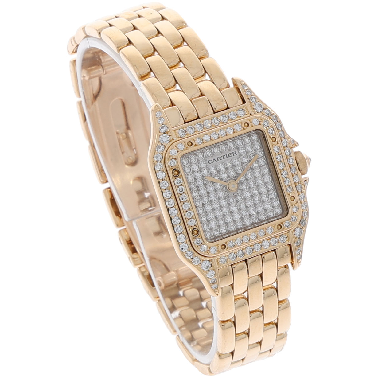 Cartier Panthère Ref. 866919 22mm Gold 18 Factory Diamond Dial diamond lugs and bezel Papers 1985
