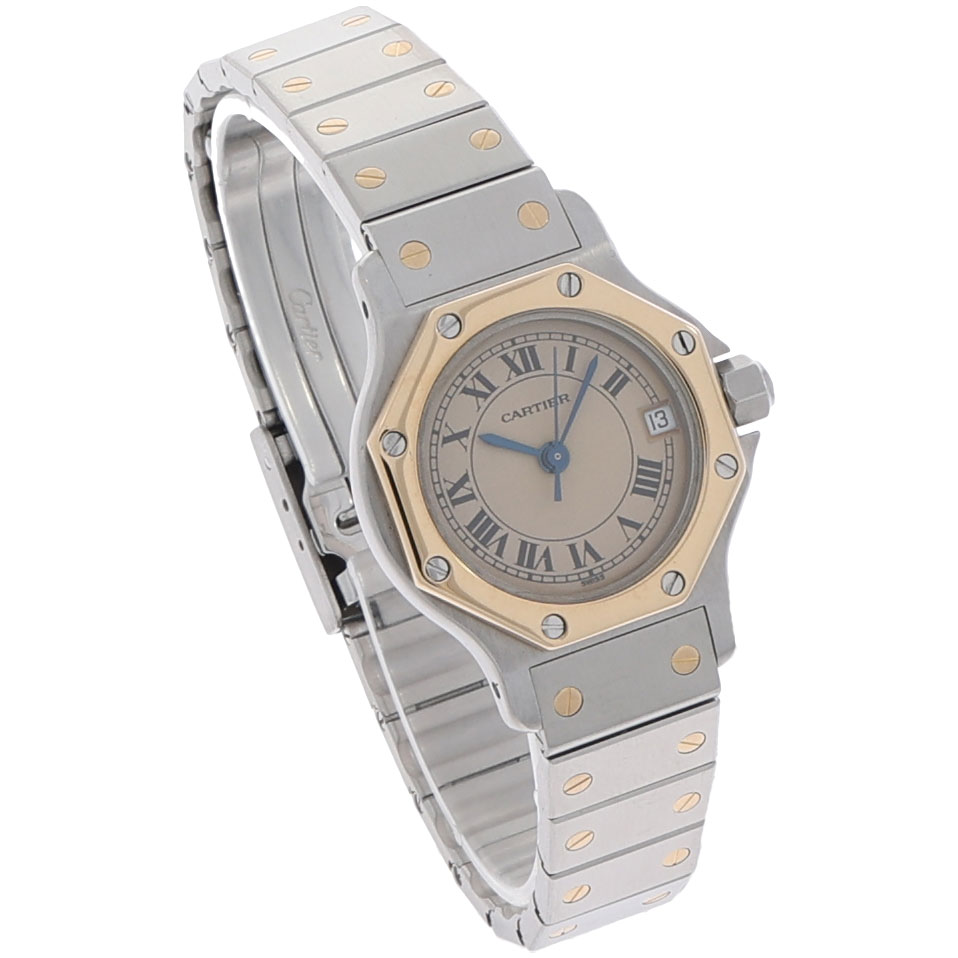 Cartier Santos Octagon Ref 187903 Steel/Gold18K Quarz 1990's Vintage Watch