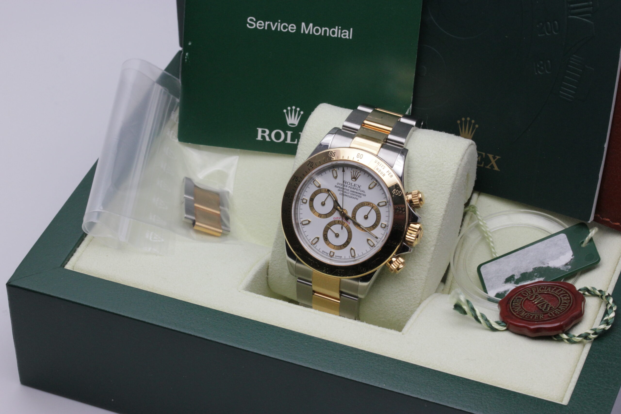 Rolex Daytona 116523 Gelbgold Edelstahl 2003 Original Box