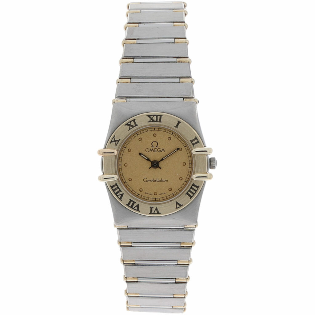 Omega Constellation Ladies Gold Damenuhr Mini Steel/Gold 18K Quarz ca. 1990 Vintage Watch