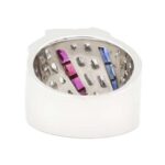 Ring Groesse 53 Weissgold mit Diamanten Rubine und Saphire Vorschau